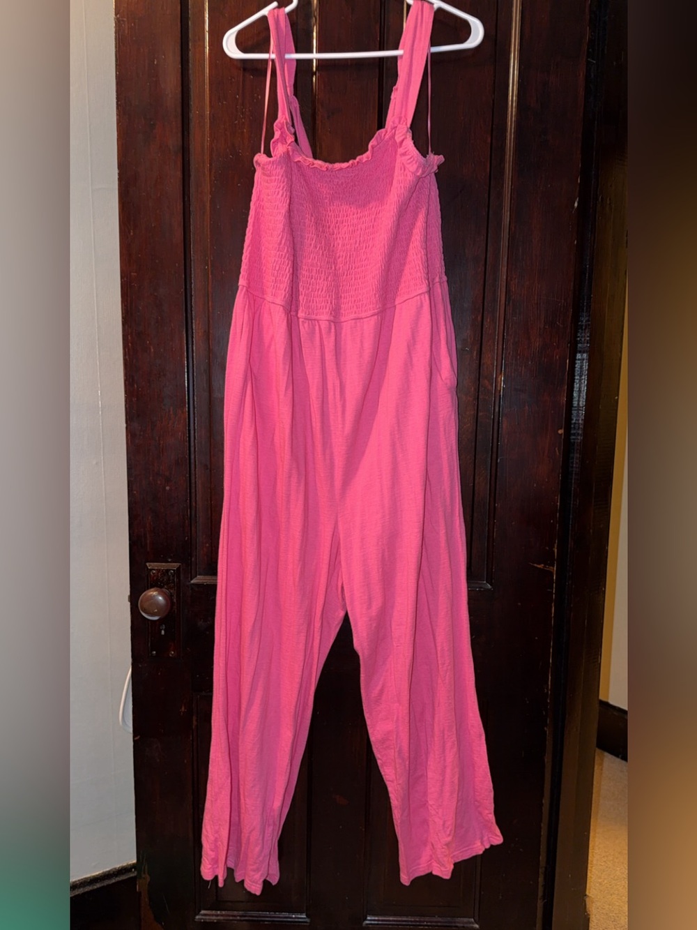 Women's Pink Cotton Jumpsuit